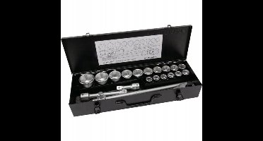20-delige 3/4" Doppenset met Ratel en Metalen Koffer