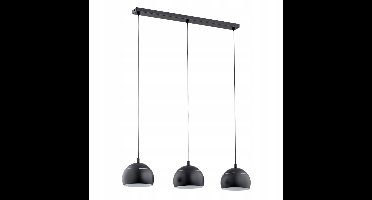 Zwarte hanglamp metaal 3xE14 voor keuken of tafel