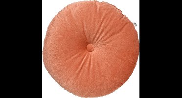 Dutch Decor - OLLY - sierkussen Ø38 cm - rond velvet - Muted Clay - roze