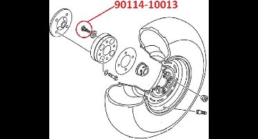 achterwielbout voor yamaha 660 rhino quad 2004 tot 2007 90114-10013-00 / m10 steek 1,25 nieuw