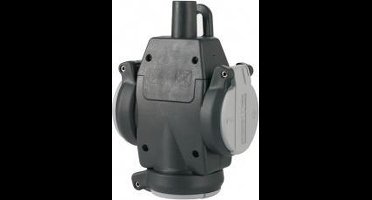 ABL 3-Weg Stekker Hangend Massief Rubber IP54 Grijs/Zwart - 1173-563 - E3K2G