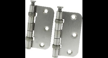 BSW kogellagerscharnier - RVS - 76 x 76 mm - ronde hoek - 2 stuks - 8711332200083