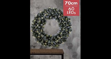 Verlichte Kerstkrans "Edmonton" 70cm