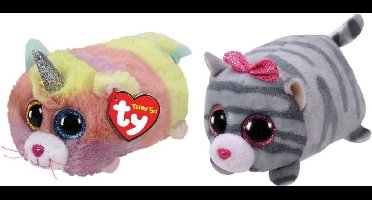 Ty - Knuffel - Teeny Ty's - Heather Cat & Cassie Mouse