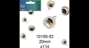 Vaessen Creative Bellen met oog - zilver - 20mm - 144st