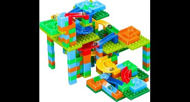 Eddy Toys Knikkerbaan - 248-Delig - met Knikkers - Kunststof - Rood, Geel, Groen, Blauw, Oranje