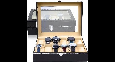 Luxe Horlogedoos met 12 Vakken voor Sieraden & Horloges