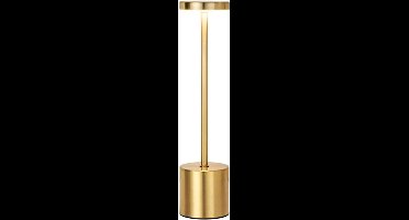 LED Tafellamp - Nachtlamp Bureau - Sfeer Verlichten - Draadloos Oplaadbaar - 34 x 8 cm - Goud