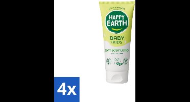 4 x Happy Earth – Bodylotion – 100% Natuurlijk Baby & Kids – 200 ml - Babylotion - Kinderhuid - Natuurlijke Bodylotion - Gezonde Huid - Gevoelige Huid