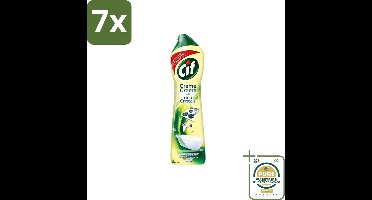 7 x Cif - Badkamer & Keuken - Schuurmiddel - Cream Lemon - 500 ml - Grootverpakking - Schoonmaakmiddel - Schuren - Vet Verwijderen - Kalkaanslag Verwijderen - Citrusgeur