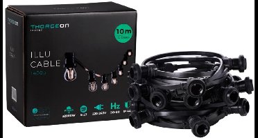 Prikkabel 10 Meter | 10 Fittingen E27 | IP44