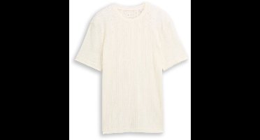 Tom Tailor Denim - T-shirt van katoen - Maat S - Wool White