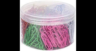 GELLDG 480 Stuks Klemmen en Ringen - Kleurgesorteerde Kantoorpaperclips - 33mm Metalen en Kunststof Clips - Handig Opbergbaar, Overzichtelijk en Duurzaam - Geschikt voor Kantoor, School en Thuisgebruik