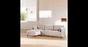 Chaise Longue Bank Champagne - 3-Zits Links - 255x157x85cm - Pablo - Giga Meubel