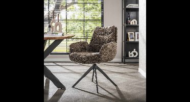 Giga Meubel Eetkamerstoel Lounge - Taupe - Draaibaar - Set van 2