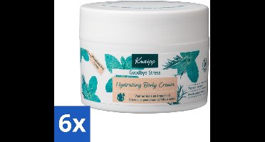 6 x Kneipp - Body crème - Goodbye Stress - Watermunt & Rozemarijn - 200 ml - Lichaamscrème - Stressvermindering - Ontspannende Crème - Hydraterende Crème - Watermunt