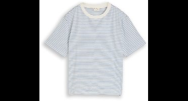 Tom Tailor Denim - T-shirt met boxy pasvorm - Maat S - light blue white stripe