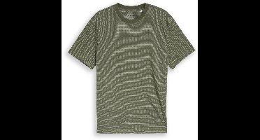 Tom Tailor Denim - T-shirt met streepmotief - Maat XL - olive white fine stripe