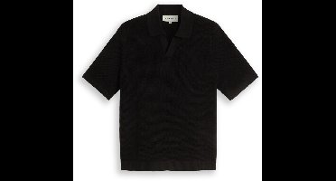 Tom Tailor Denim - Piqué gebreid poloshirt van katoen - Maat XL - Black