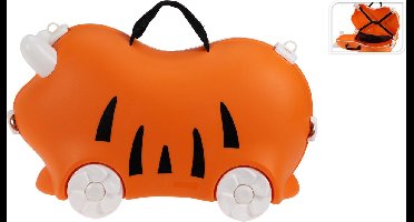 Relaxwonen - Kinderkoffer - Oranje - Op wieltjes - Extra stevig - maximaal 50kg