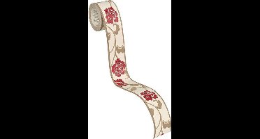 MODERNE BLOEMEN BEHANGRAND | Zelfklevend - beige bruin rood - A.S. Création Only Borders 11