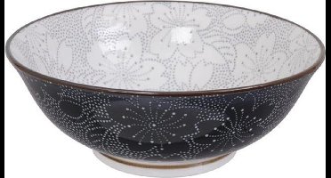 Tokyo Design Studio - Mixed Bowls Dot Sakura 19.7x7cm 1000ml Grey/Black