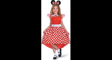 DISNEY - MINNIE, rood Minnie klassiek verkleedkostuum, Maat S (5 - 6 jaar), meisjes