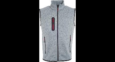 James and Nicholson Heren Gebreid Vlies Vest (Lichtgrijs Melange/Rood)