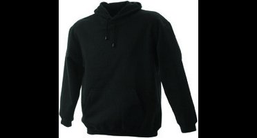 James and Nicholson Unisex Hooded Sweatshirt (Zwart)