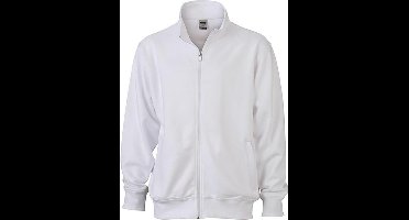 James and Nicholson Unisex Workwear Sweat Jacket (Wit)