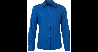 James and Nicholson Dames/dames Poplin-shirt met lange mouwen (Koningsblauw)