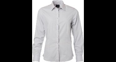 James and Nicholson Dames/dames Poplin-shirt met lange mouwen (Lichtgrijs)
