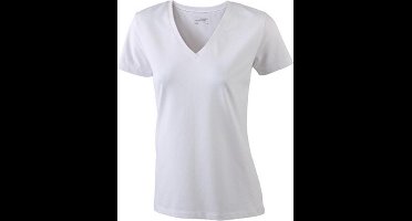 James and Nicholson Dames/dames Rekken V-hals Tee (Wit)