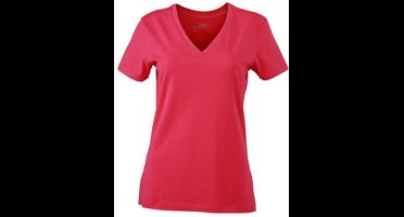 James and Nicholson Dames/dames Rekken V-hals Tee (Roze)