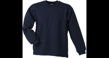 James and Nicholson Unisex Open Hem Sweatshirt (Marine)