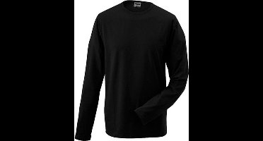 James and Nicholson - Unisex Lange Mouwen Elastisch T-Shirt (Zwart)