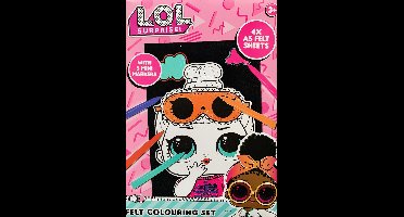 L.O.L. Surprise! velvet kleurplaten - Met 5 mini stiften - LOL SURPRISE - L.O.L. Surprise OMG - Knutselen meisjes - lol - Kleurboek - Meisje met knot