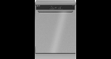 Sharp QWNA25F44BIEU - vrijstaande vaatwasser - energie label B - besteklade + topsproeier - 8 programma's - zilver met RVS deur