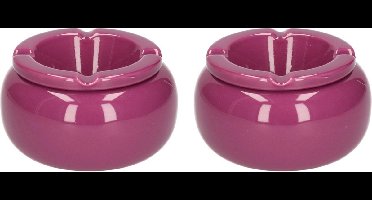 2x stuks Ronde paarse storm asbak 11 cm - Asbakken - Stormasbakken