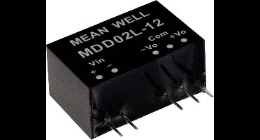 Mean Well MDD02M-15 DC/DC-convertermodule 67 mA 2 W Aantal uitgangen: 2 x Inhoud 1 stuk(s)