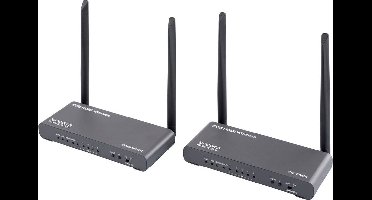 SpeaKa Professional SP-HDE-620 Draadloze HDMI-set 100 m 5 GHz 3840 x 2160 Pixel KVM-functie (Keyboard, Video, Mouse), M