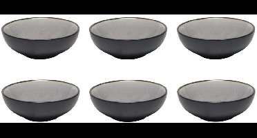 Cookinglife Dipschaaltjes Nola - Sausbakjes, Tapasbakjes - Dip Bowls - Aardewerk Warm Grey - Vaatwasserbestendig, Ø 11 cm, 6 Stuks