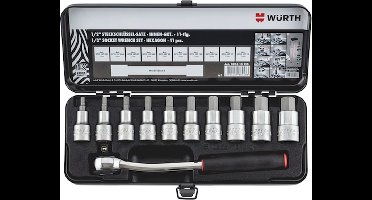 Wurth - 1/2-inch bitdoppen Assortiment met 11 stuks - 1/2-inch bitdoppen Assortiment met 11 stuks x 1 st