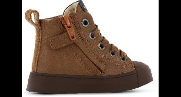 Shoesme Cognac Veterboot Met Patch - Veterschoen Kind - Jongens - Brown - Microleer - Maat 28