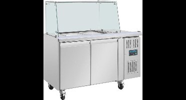Polar U-serie tweedeurs saladette met vierkant kuchscherm
