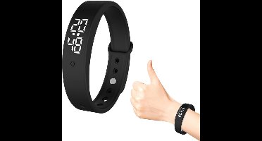 Trilwekker Armband - Lichaamstemperatuurmeting - Draagbaar Trilarmband - Wekkerarmband - Trillingsalarm Armband - Herinneringshorloge - Stille Trillingswekker - Horloge - Voor kinderen en volwassenen - Zwart
