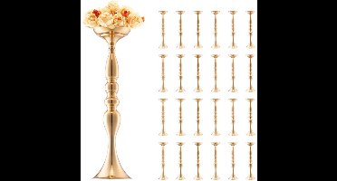 Bloemvaas – Bloemenstandaard – Siervaas – Tafelvaas – Bloemhouder – Metaal – Gouden Afwerking – 50 cm Hoog