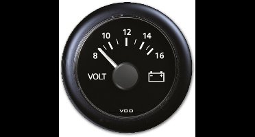 VDO ViewLine zwarte Voltmeter 12 Volt
