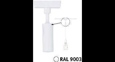 Paulmann 95655 230V-railsysteemcomponenten Pendeladapter Signaalwit