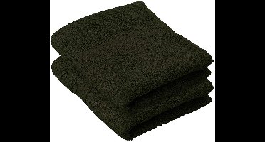 De Witte Lietaer Gastendoekje Stephanie Khaki - 30 x 50 cm - 2 stuks - Groen - Katoen